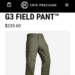 CRYE G3 Field Pants (NWT)